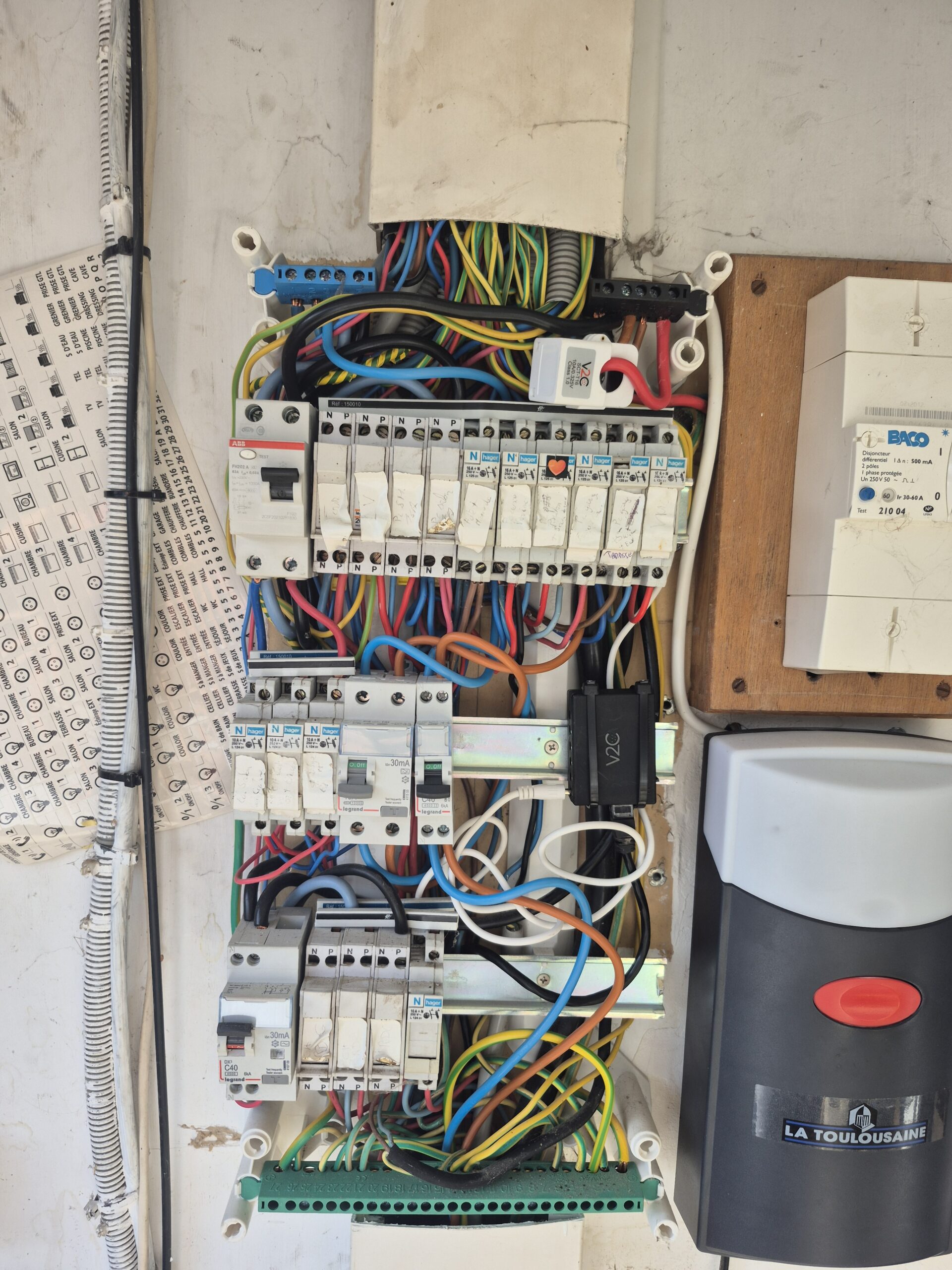 Tableau électrique pour borne V2C Trydan avec délestage dynamique à Téteghem