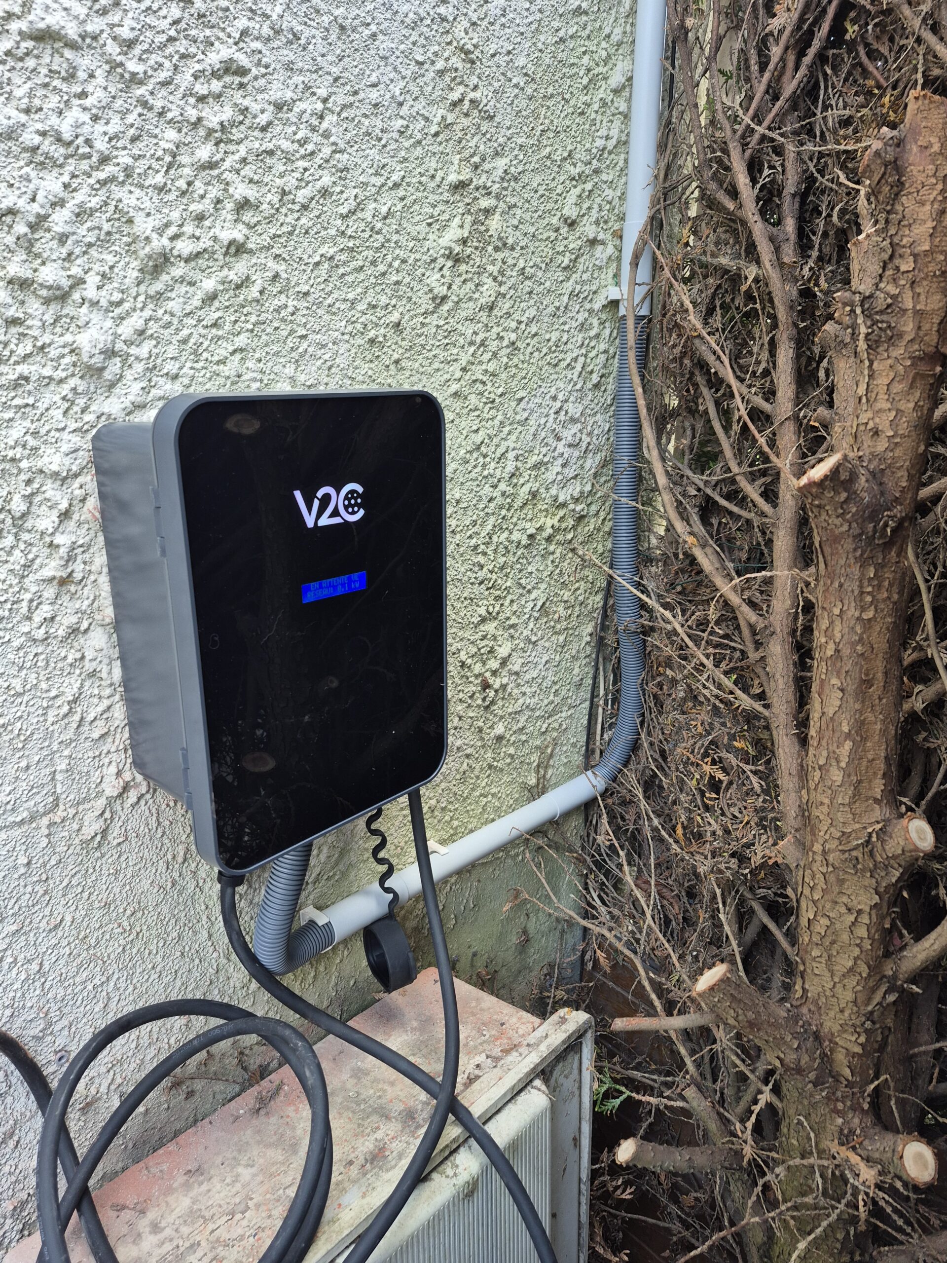 Installation borne de recharge V2C Trydan 7 kW à Hergnies