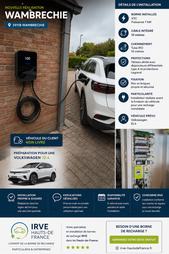 Borne V2C 7 kW à Wambrechies